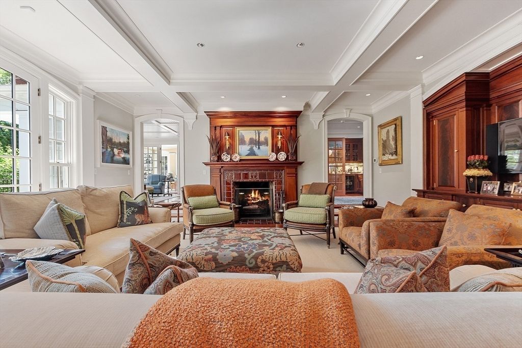 Fireplace, Interior, Living room, Recessed Lighting