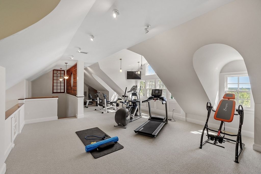 Fitness Equipment, Gym, Interior, Pendant Lights