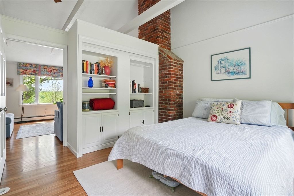 Bedroom, Interior, Stone Walls, Wood Texture Flooring