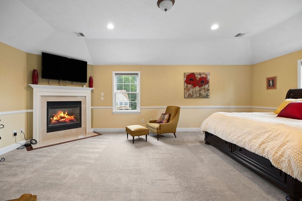 Bedroom, Fireplace, Interior, Recessed Lighting