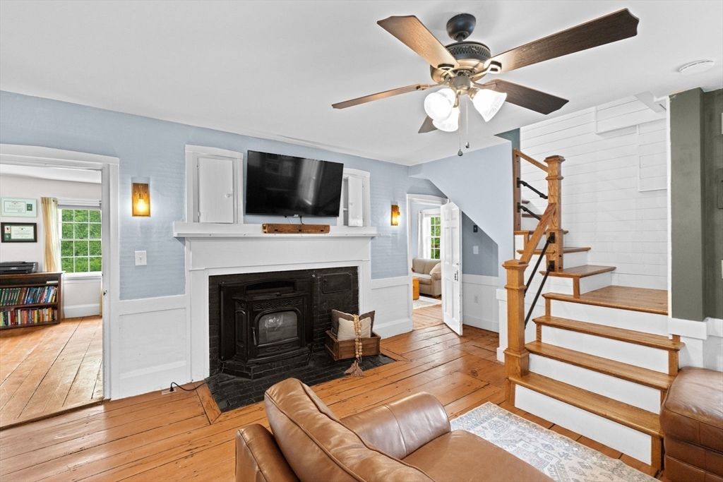 Fireplace, Interior, Wood Texture Flooring