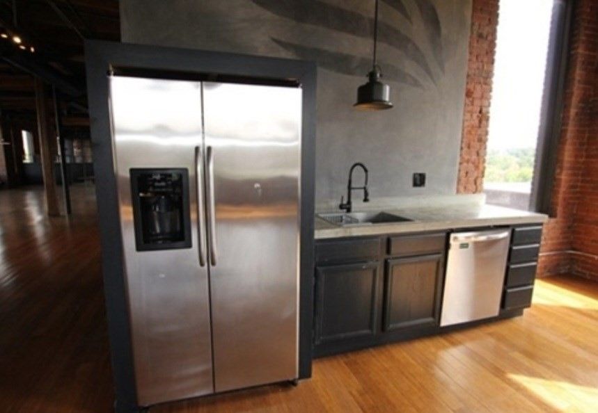 Interior, Kitchen, Pendant Lights, Stainless Steel Appliances, Wood Texture Flooring