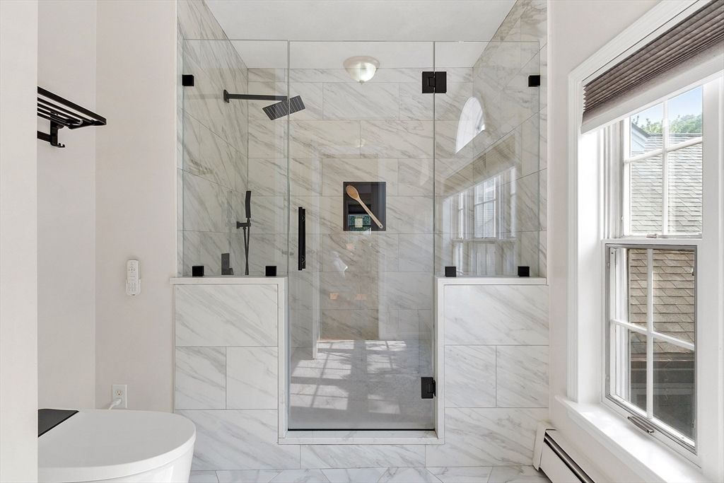 Bathroom, Glass Shower, Interior, Marble, Marble Walls