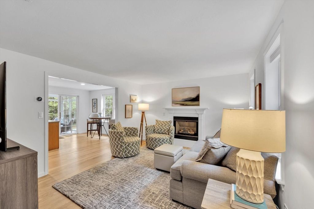 Dining room, Fireplace, Interior, Living room, Wood Texture Flooring