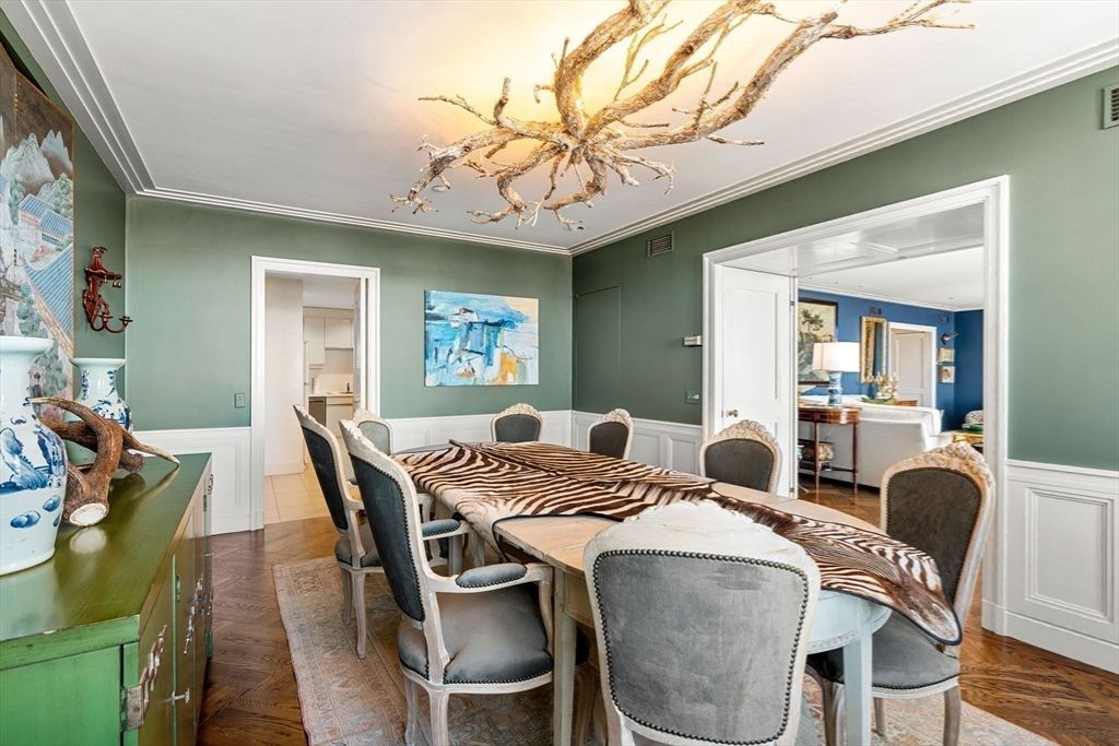 Dining room, Interior, Wood Texture Flooring