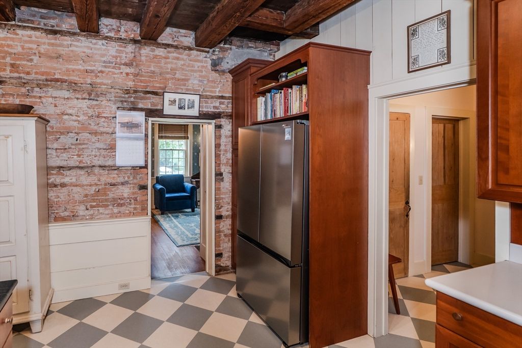 Interior, Stone Walls, Wooden Beams, Wood Texture Flooring