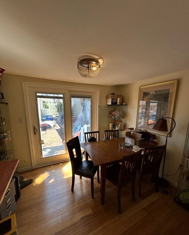 Chandelier, Dining room, Interior, Wood Texture Flooring