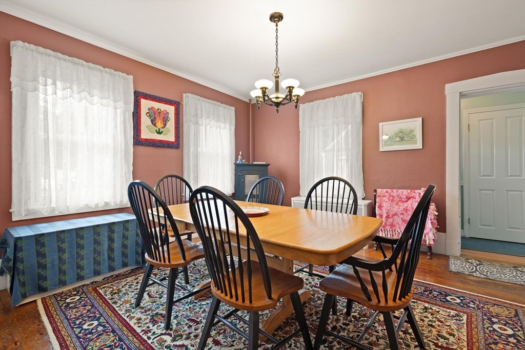 Chandelier, Dining room, Interior, Wood Texture Flooring