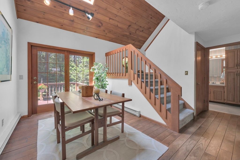 Dining room, Interior, Wooden Ceilings, Wood Texture Flooring