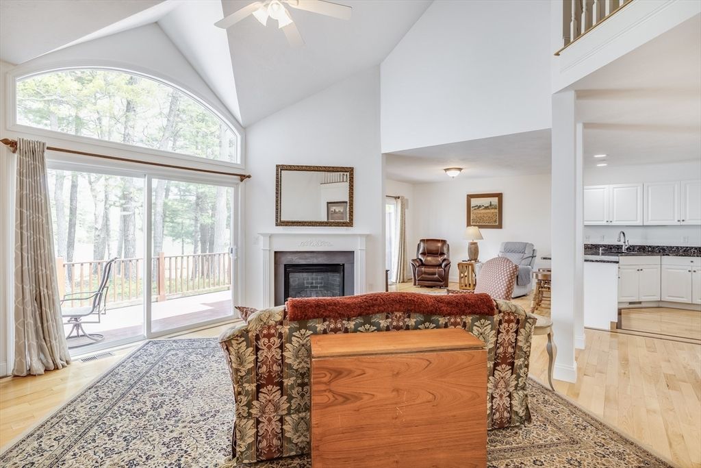 Fireplace, Interior, Kitchen, Living room, Wood Texture Flooring