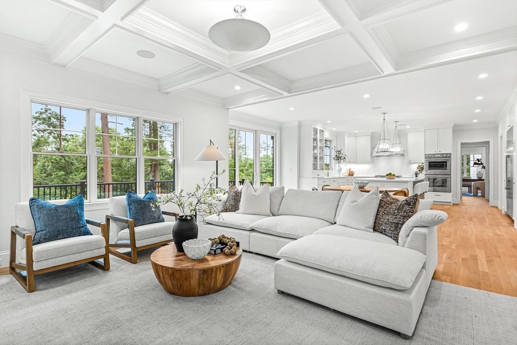 Interior, Kitchen, Living room, Pendant Lights, Recessed Lighting, Stainless Steel Appliances, Wood Texture Flooring