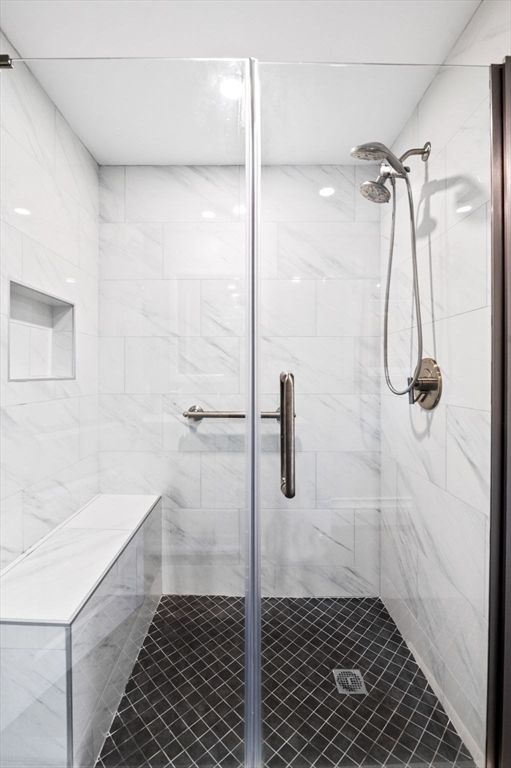 Bathroom, Glass Shower, Interior, Marble Walls
