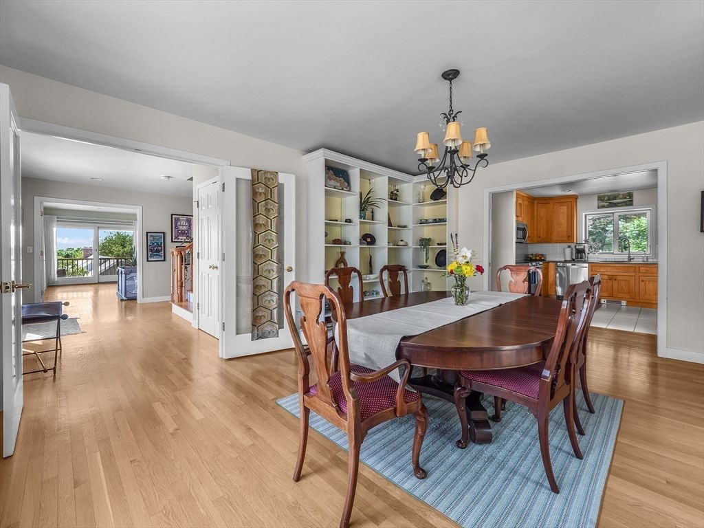 Chandelier, Dining room, Interior, Wood Texture Flooring