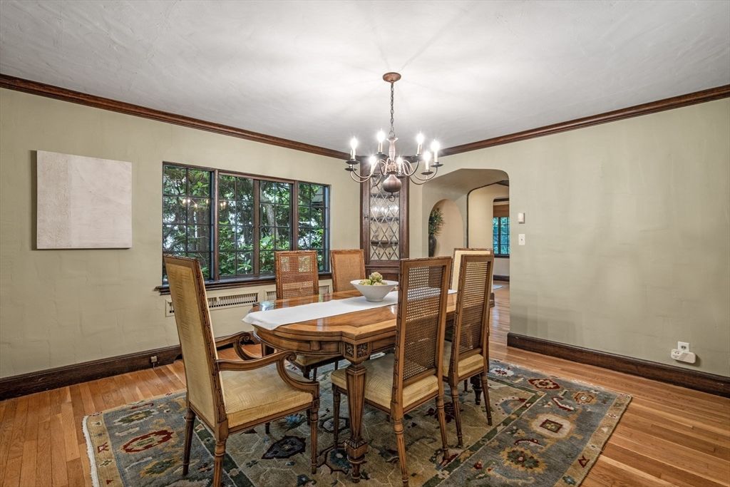 Chandelier, Dining room, Interior, Wood Texture Flooring