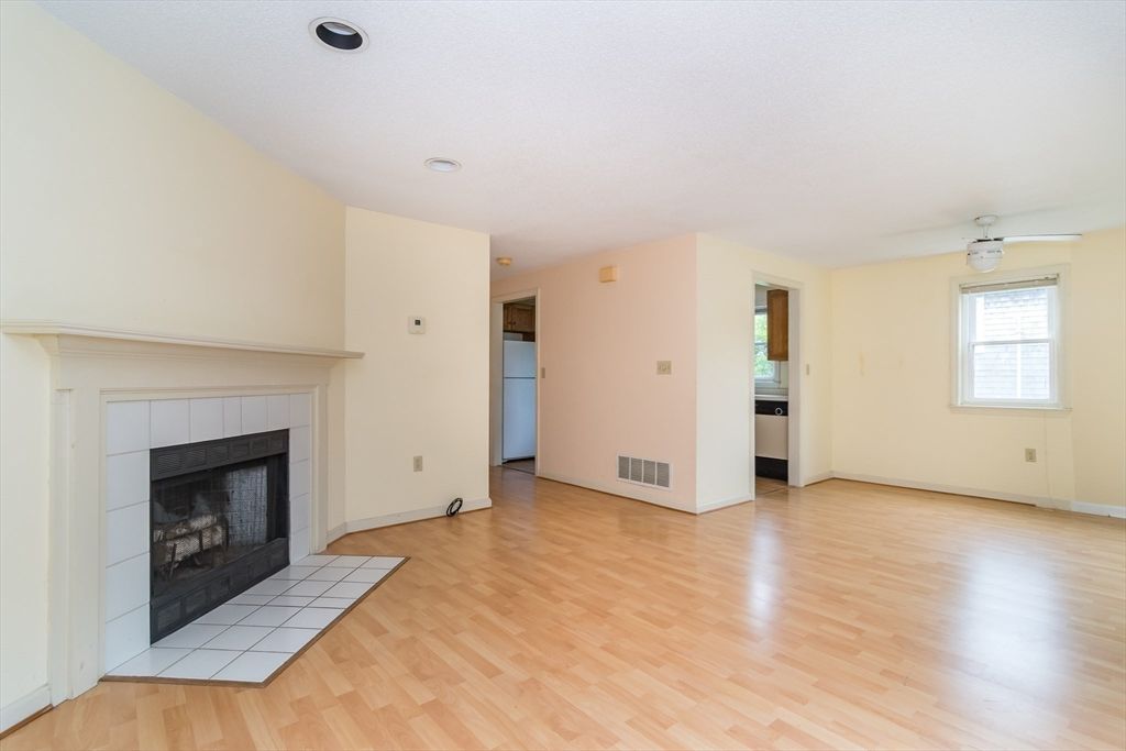 Empty room, Fireplace, Interior, Wood Texture Flooring