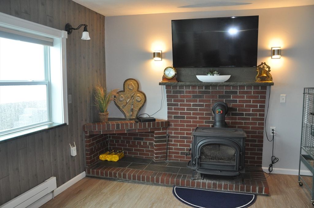 Fireplace, Interior, Stone Walls, Wood Texture Flooring