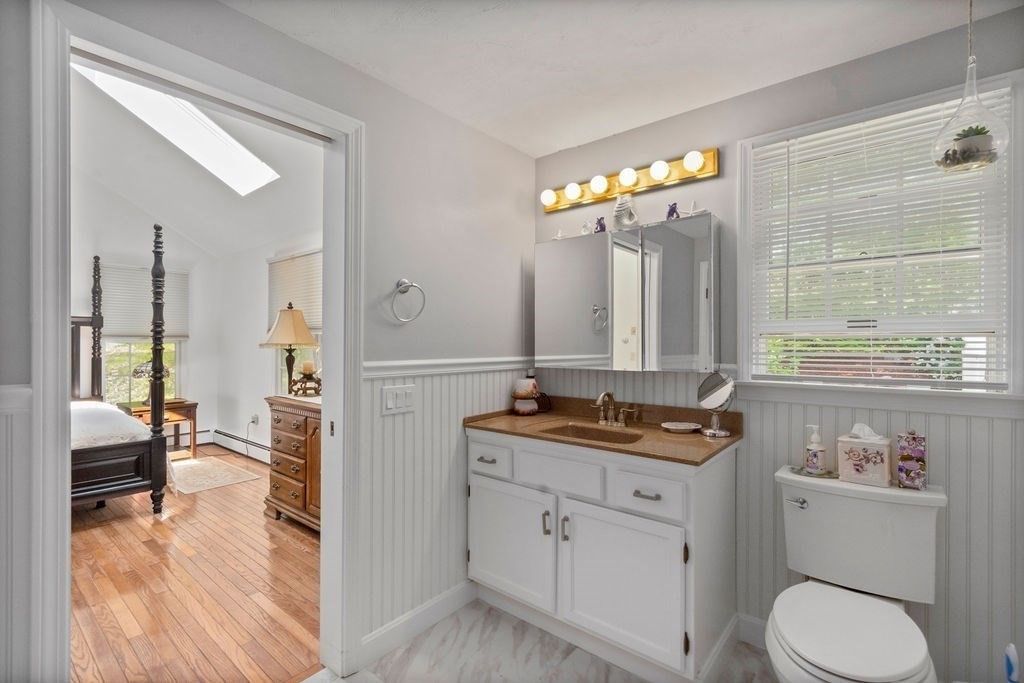 Bathroom, Glass Shower, Interior, Marble, Wood Texture Flooring