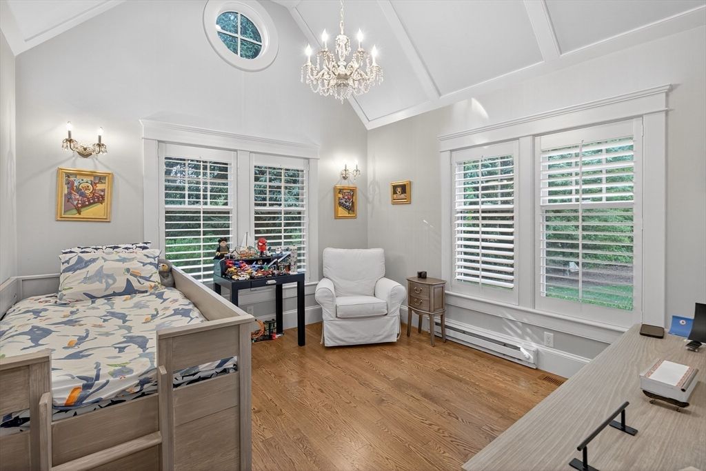 Chandelier, Home Office, Interior, Wood Texture Flooring