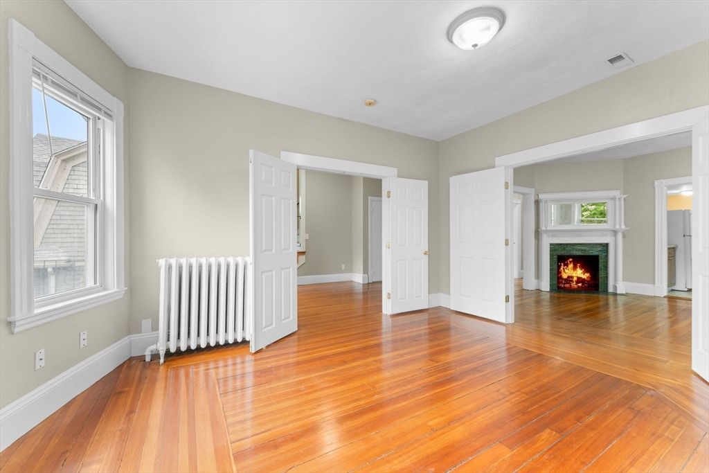 Empty room, Fireplace, Interior, Wood Texture Flooring