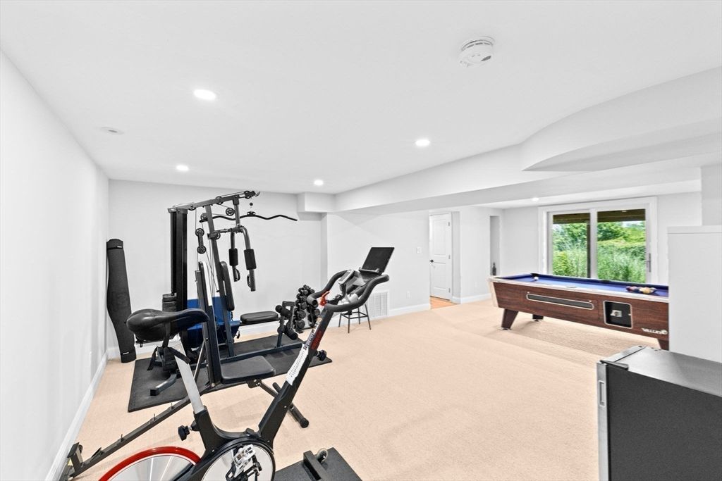Billiard Table, Fitness Equipment, Game Room, Interior, Recessed Lighting