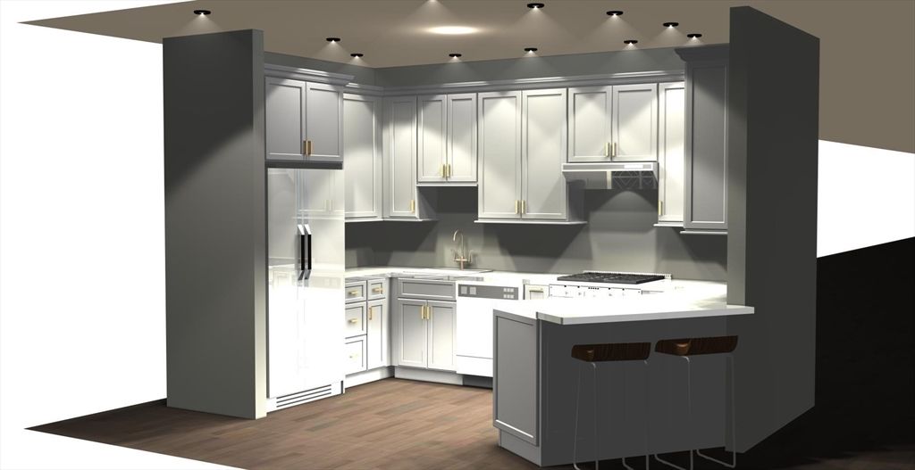 Interior, Kitchen, Wood Texture Flooring