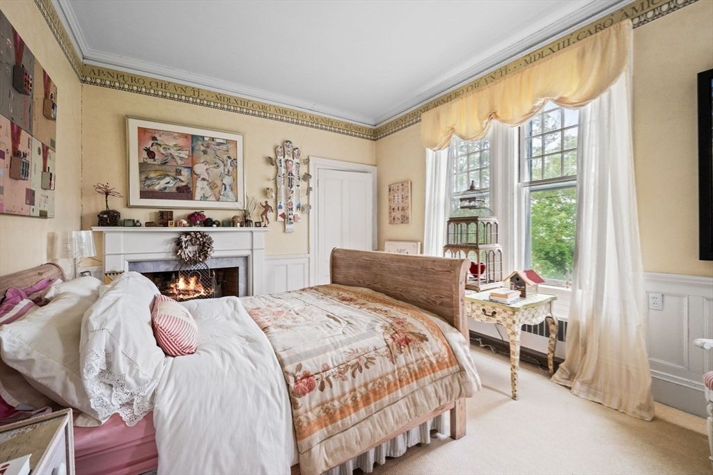 Bedroom, Fireplace, Interior