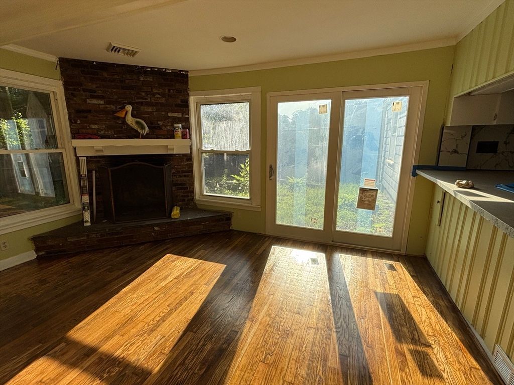 Fireplace, Interior, Stone Walls, Wood Texture Flooring