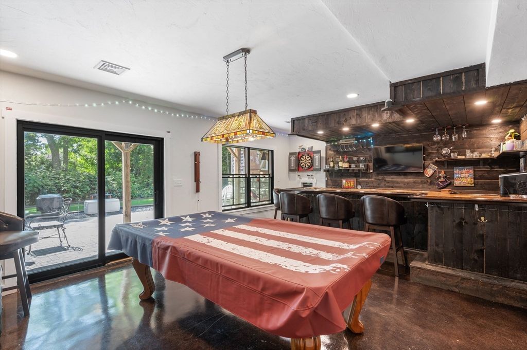 Billiard Table, Game Room, Interior, Pendant Lights, Recessed Lighting