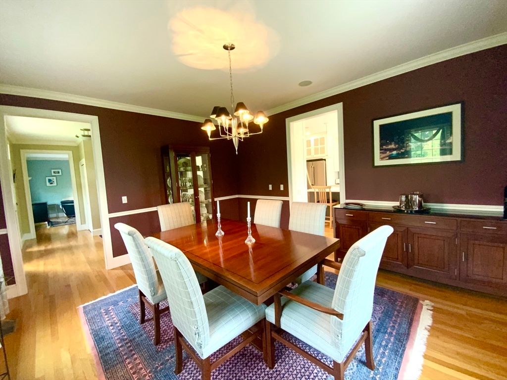 Chandelier, Dining room, Interior, Wood Texture Flooring