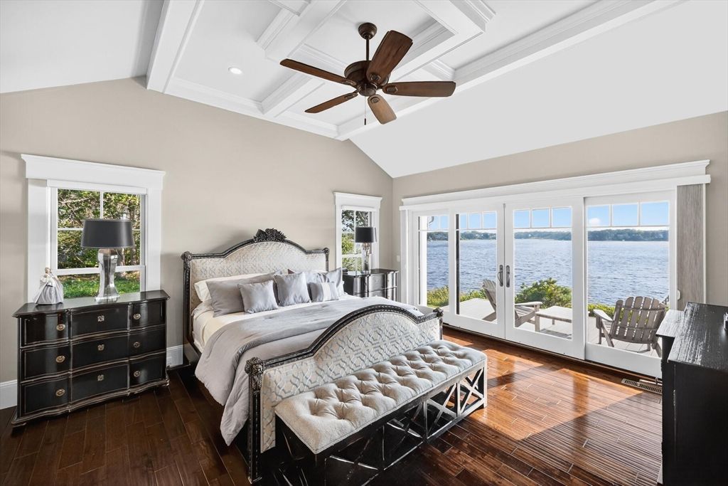 Bedroom, Interior, Recessed Lighting, Water, Wood Texture Flooring