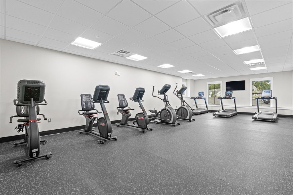 Fitness Equipment, Gym, Interior, Recessed Lighting