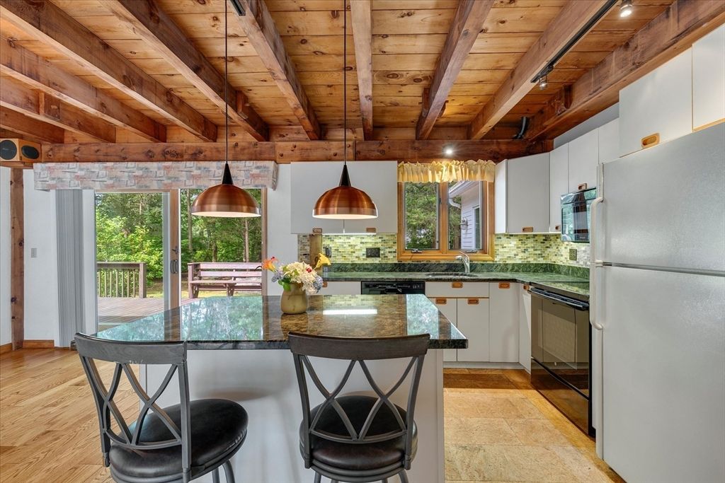 Interior, Kitchen, Pendant Lights, Wooden Beams, Wooden Ceilings, Wood Texture Flooring