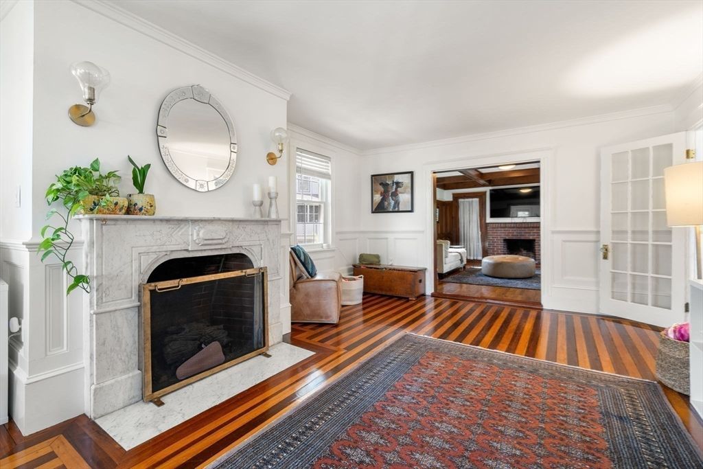 Fireplace, Interior, Wood Texture Flooring