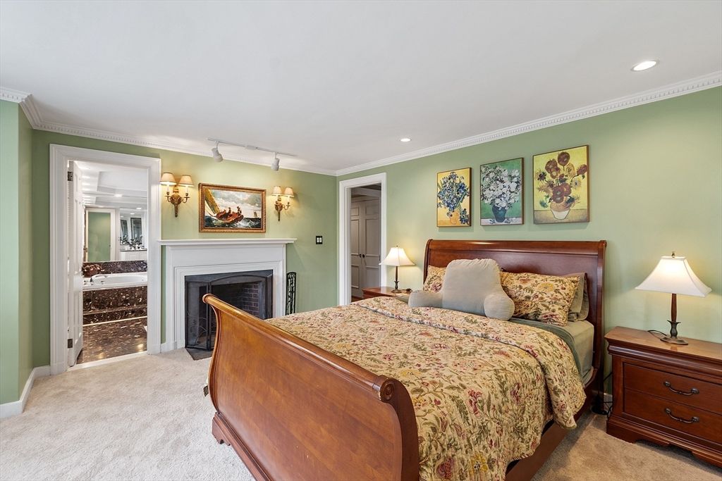 Bedroom, Fireplace, Interior, Recessed Lighting