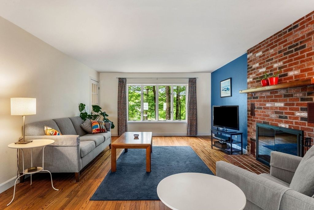 Fireplace, Interior, Living room, Stone Walls, Wood Texture Flooring