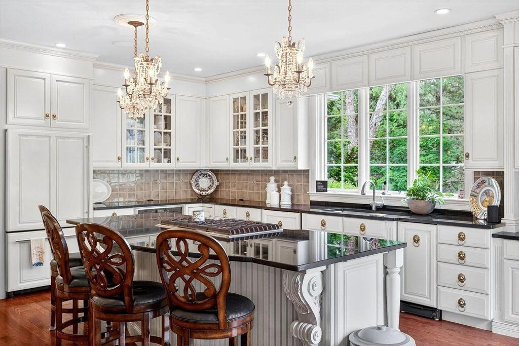 Chandelier, Interior, Kitchen, Recessed Lighting, Wood Texture Flooring