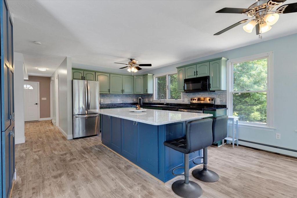 Interior, Kitchen, Stainless Steel Appliances, Wood Texture Flooring