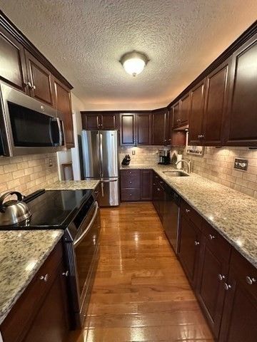 Interior, Kitchen, Stainless Steel Appliances, Wood Texture Flooring