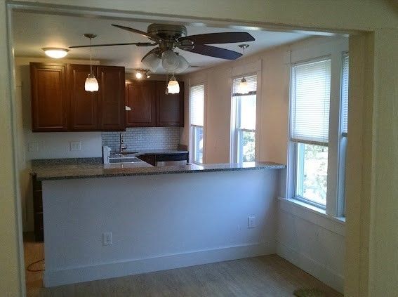 Empty room, Interior, Kitchen, Wood Texture Flooring