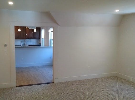 Empty room, Interior, Kitchen, Recessed Lighting