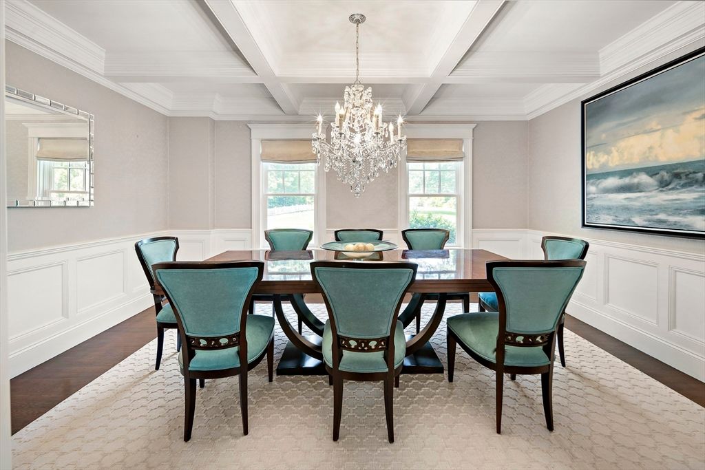 Chandelier, Dining room, Interior, Wood Texture Flooring