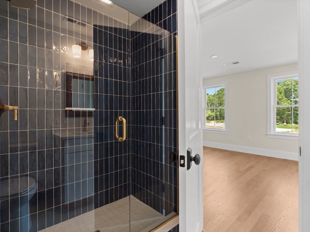 Bathroom, Interior, Recessed Lighting, Wood Texture Flooring