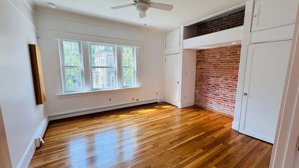 Empty room, Interior, Stone Walls, Wood Texture Flooring