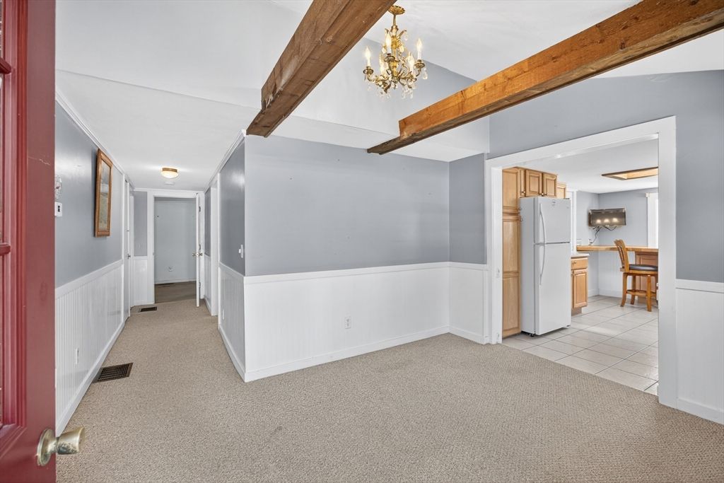 Chandelier, Interior, Kitchen, Wooden Beams