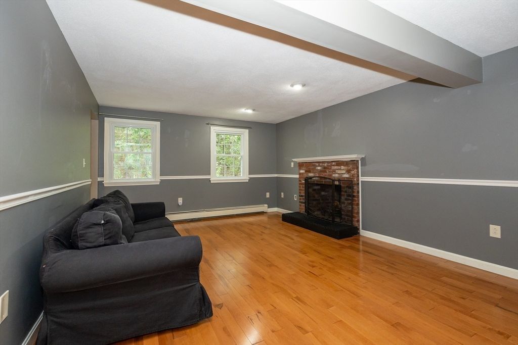 Fireplace, Interior, Recessed Lighting, Wood Texture Flooring
