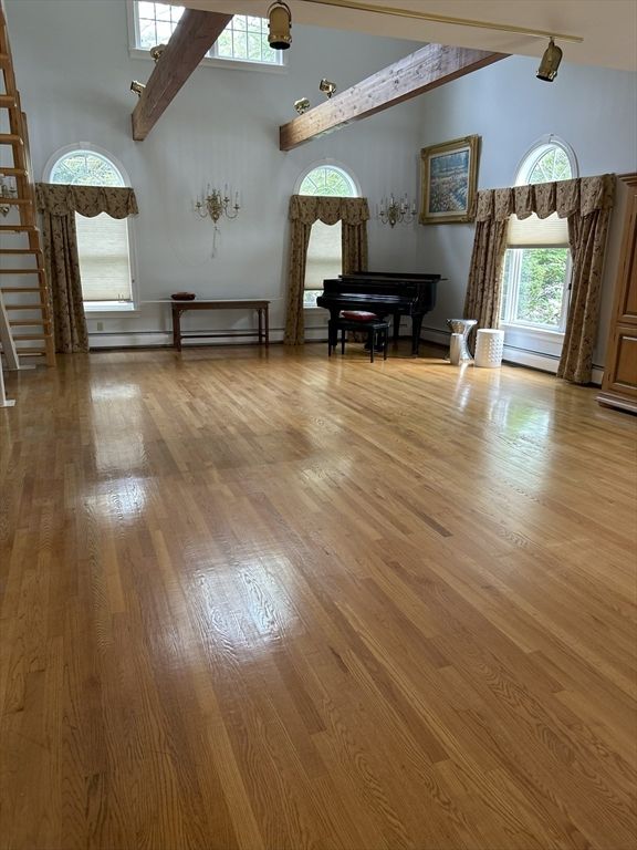 Interior, Piano, Wooden Beams, Wood Texture Flooring