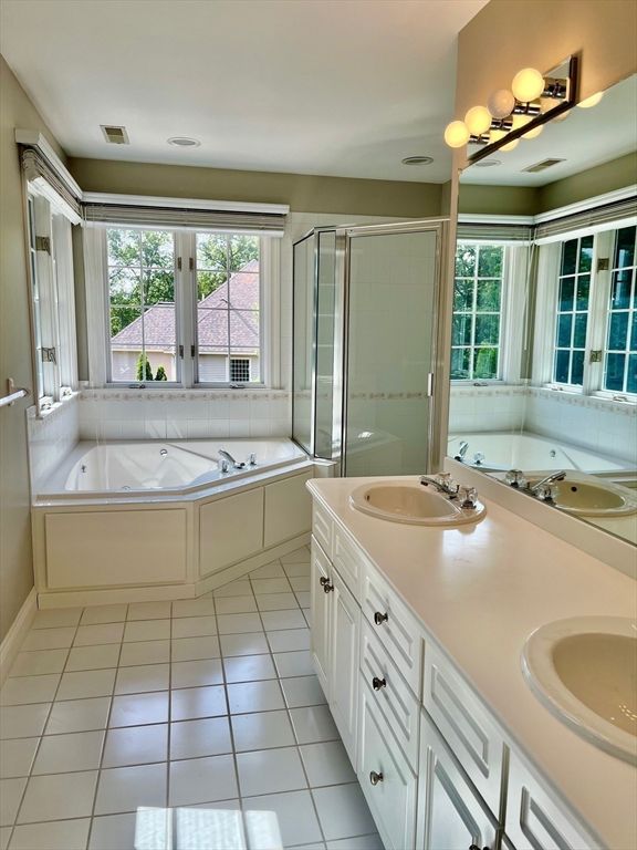 Bathroom, Dual Sink Vanities, Glass Shower, Interior