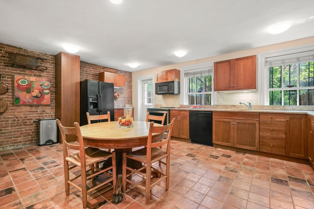 Dining room, Interior, Kitchen, Recessed Lighting, Stone Walls