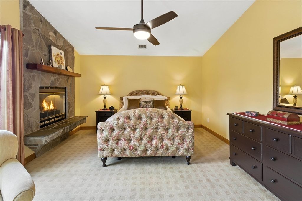 Bedroom, Fireplace, Interior, Stone Walls