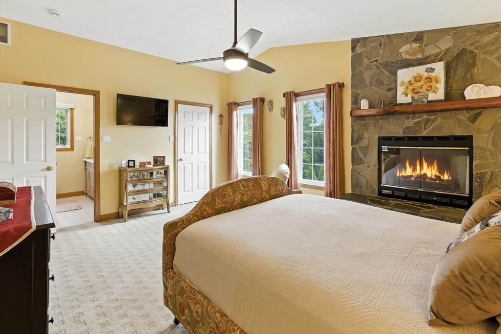 Bedroom, Fireplace, Interior
